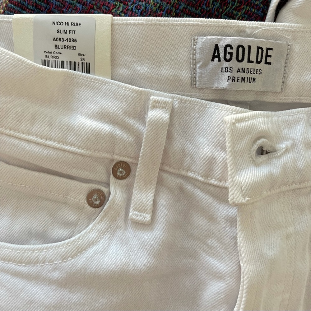 NWT Agolde Blurred (white) Nico HI RISE slim fit
